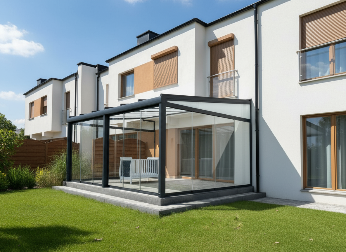 Szklana zabudowa tarasu